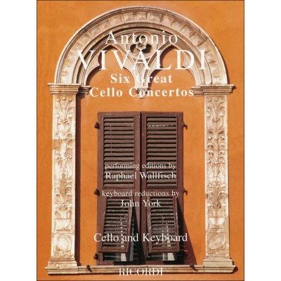 RICORDI VIVALDI - SIX GREAT CELLO CONCERTOS - VIOLONCELLE ET PIANO