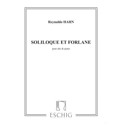 EDITION MAX ESCHIG HAHN - SOLILOQUE - ALTO ET PIANO