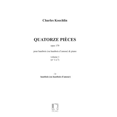 EDITION MAX ESCHIG Koechlin - 14 Pieces - Hautbois et Piano