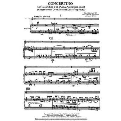 SKALKOTTAS NIKOS - CONCERTINO FOR OBOE AND PIANO