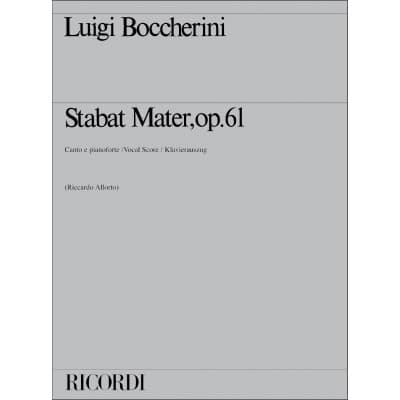 BOCCHERINI L. - STABAT MATER OP. 61 - CANTO E PIANOFORTE