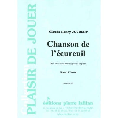 JOUBERT CHARLES-HENRY - CHANSON DE L'ECUREUIL VIOLON/PIANO