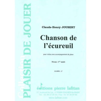 PARTITURA CLASICA- JOUBERT CHARLES-HENRY - CHANSON DE L'ECUREUIL VIOLON/PIANO