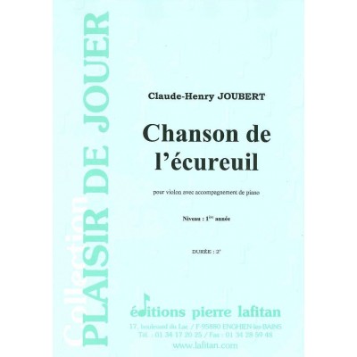 LAFITAN PARTITURA CLASICA- JOUBERT CHARLES-HENRY - CHANSON DE L