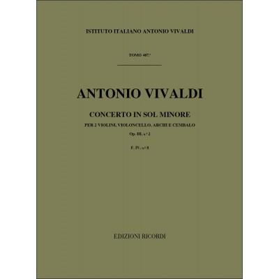 RICORDI VIVALDI A. - CONCERTO - 2 VIOLONS ET 1 VIOLONCELLE