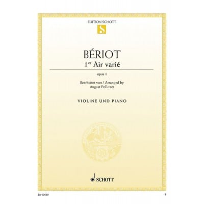  Beriot C.a. De - Air Varie D Minor Op.1 - Violin And Piano