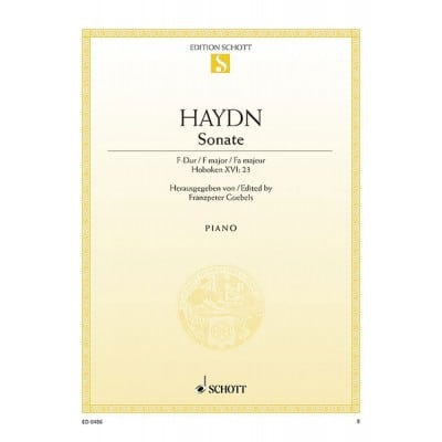 HAYDN JOSEPH - SONATA F MAJOR HOB. XVI:23 - PIANO