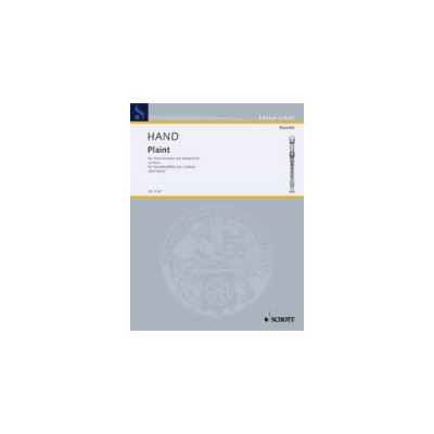 HAND C. - PLAINT - FLUTE A BEC TENOR ET CLAVECIN