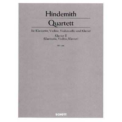  Hindemith Paul - Quartet - Partie De Piano Ii