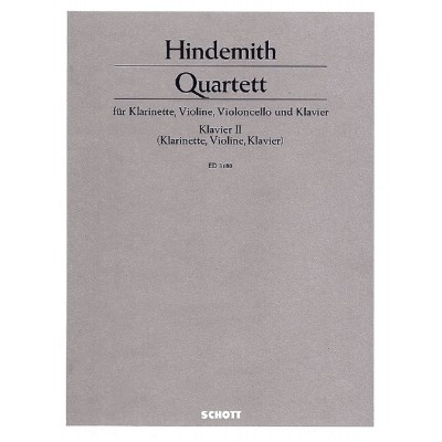 HINDEMITH PAUL - QUARTET - PARTIE DE PIANO II