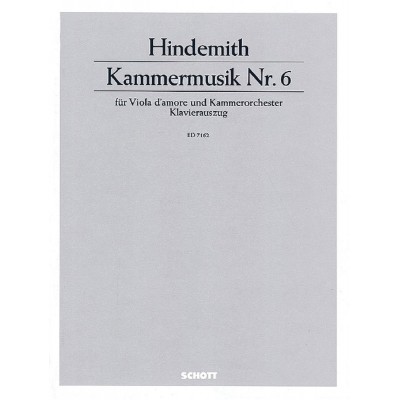 HINDEMITH PAUL - CHAMBER MUSIC NO.6 OP.46/1 - VIOLA D'AMORE AND CHAMBER ORCHESTRA