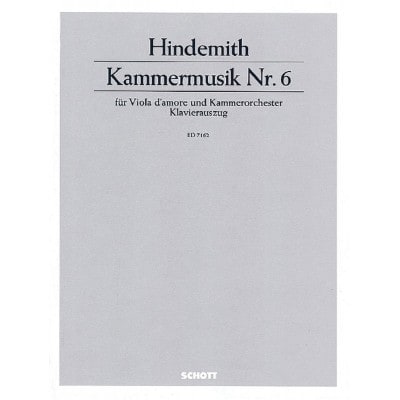 HINDEMITH PAUL - CHAMBER MUSIC NO.6 OP.46/1 - VIOLA D'AMORE AND CHAMBER ORCHESTRA