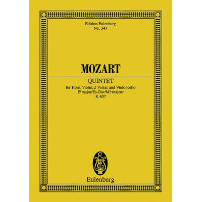  Mozart W.a. - Quintet Eb Major Kv 407 - Horn, Violin, 2 Violas And Cello