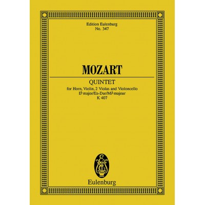 MOZART W.A. - QUINTET EB MAJOR KV 407 - HORN, VIOLIN, 2 VIOLAS AND CELLO