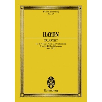 EULENBURG HAYDN J. - STRING QUARTET D MAJOR OP.76/5 