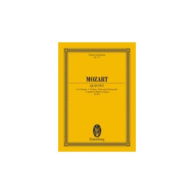 MOZART W.A. - QUINTET A MAJOR KV 581 - CLARINET, 2 VIOLINS, VIOLA AND CELLO