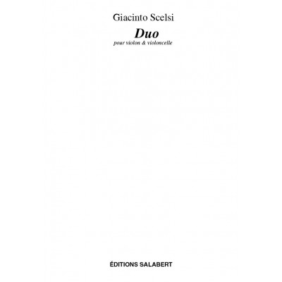 SCELSI - DUO - VIOLON ET VIOLONCELLE