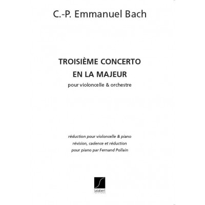 BACH C.PH.E. - CONCERTO N°3 EN LA MAJEUR - VIOLONCELLE ET CLAVIER