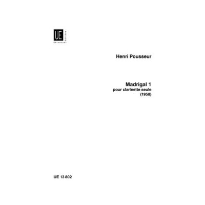 POUSSEUR H. - MADRIGAL I - CLARINETTE