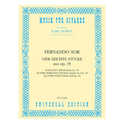  Sor Fernando - Sor Vier Leichte Stucke From Aus Op.35 - Guitar