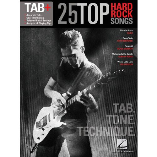 HAL LEONARD 25 TOP HARD ROCK SONGS TAB TONE TECHNIQUE GUITAR RECORDED VERSION - LYRICS AND CHORDS