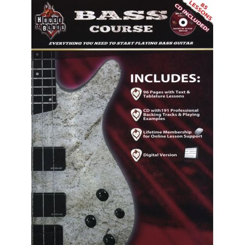 ROCK HOUSE HOUSE OF BLUES BASS COURSE B+ CD - BASS GUITAR