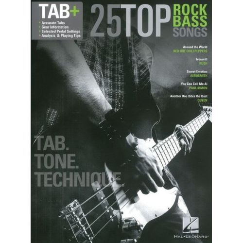 HAL LEONARD 25 TOP ROCK BASS SONGS