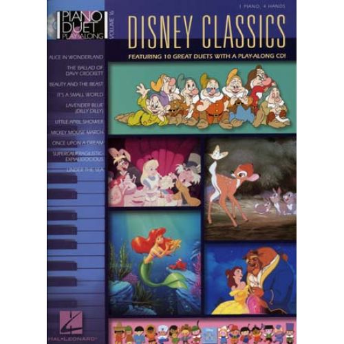 HAL LEONARD PIANO DUET PLAY ALONG VOL.16 - DISNEY CLASSICS + CD