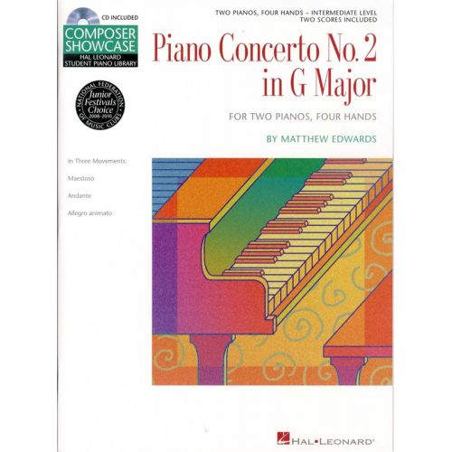 HAL LEONARD MATTHEW EDWARDS - CONCERTO NO.2 IN G FOR 2 PIANOS - PIANO DUET