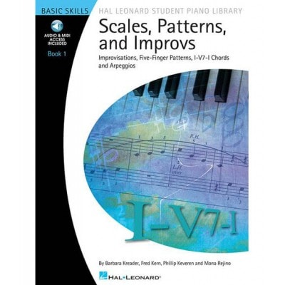 HAL LEONARD KREADER BARBARA - SCALES, PATTERNS AND IMPROVS, BOOK 1 + MP3 - PIANO SOLO