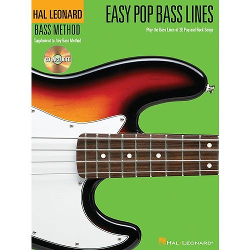 HAL LEONARD BASS METHOD- EASY POP BASS LINES - BASS GUITAR