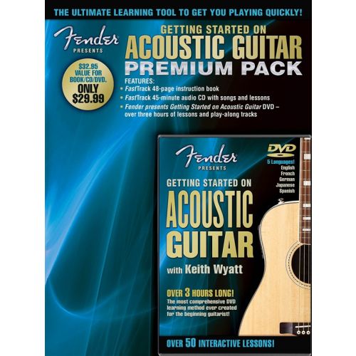 FENDER PRESENTS GETTING STARTED ON ACOUSTIC GUITAR A+ CD/DVD - ACOUSTIC GUITAR