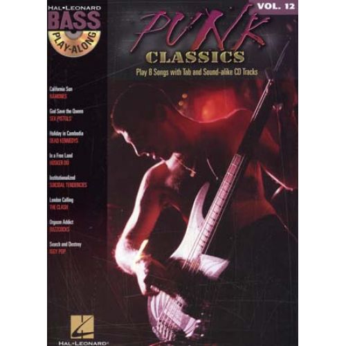 HAL LEONARD BASS PLAY ALONG VOL.12 - PUNK CLASSICS + CD - BASSE TAB