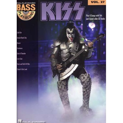 HAL LEONARD KISS - BASS PLAY ALONG VOL.27 + CD - BASSE TAB