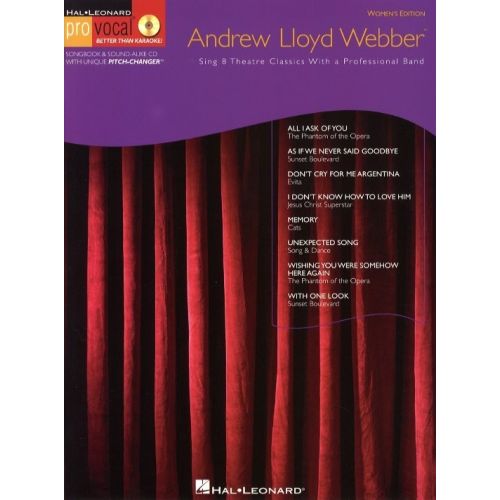 HAL LEONARD PRO VOCAL ANDREW LLOYD WEBBER FEMALE SINGERS + CD - MELODY LINE, LYRICS AND CHORDS