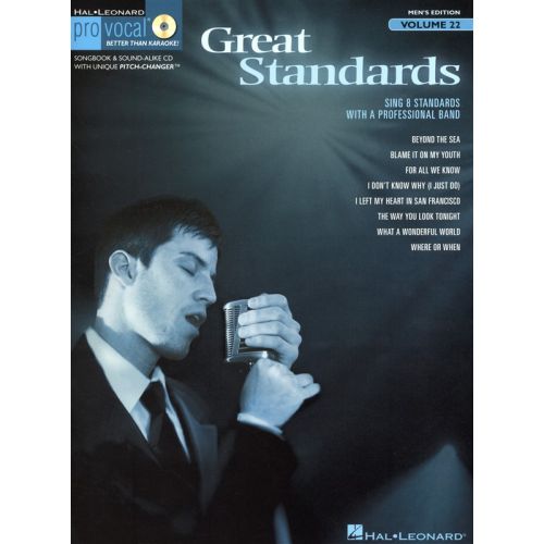 PRO VOCAL VOLUME 22 - MENS EDITION GREAT STANDARDS VOICE + CD - VOICE
