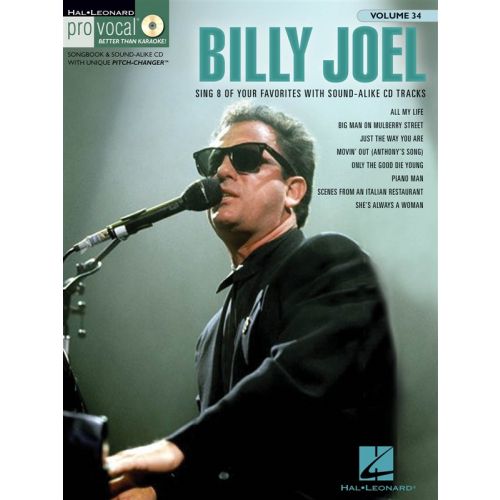 PRO VOCAL VOLUME 34 BILLY JOEL MENS EDITION VOICE + CD - MELODY LINE, LYRICS AND CHORDS