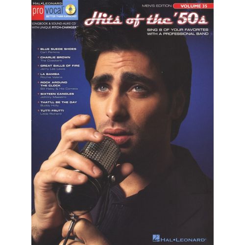 PRO VOCAL VOLUME 35 HITS OF THE 50S MENS EDITION + CD - MELODY LINE, LYRICS AND CHORDS