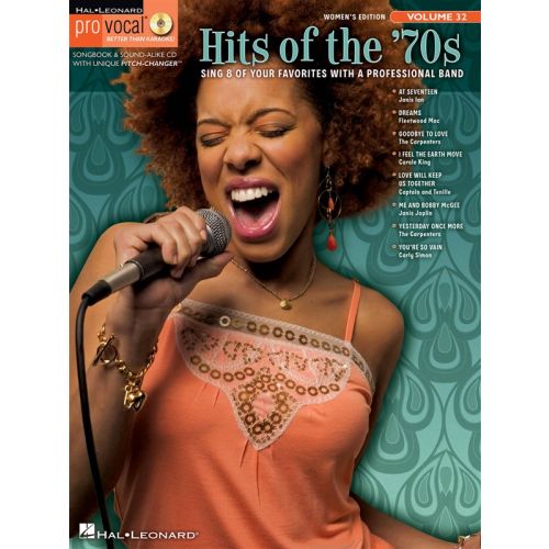 PRO VOCAL VOLUME 32 HITS OF THE 70S WOMEN'S EDITION VOICE + CD - MELODY LINE, LYRICS AND CHORDS