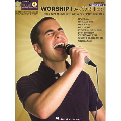 PRO VOCAL VOLUME 53 - MEN'S EDITION WORSHIP FAVORITES VOICE + CD - VOICE