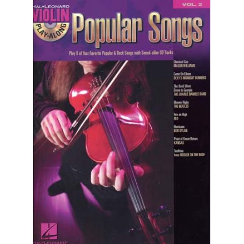 HAL LEONARD VIOLIN PLAY ALONG VOL.2 - POPULAR SONGS + CD - VIOLON