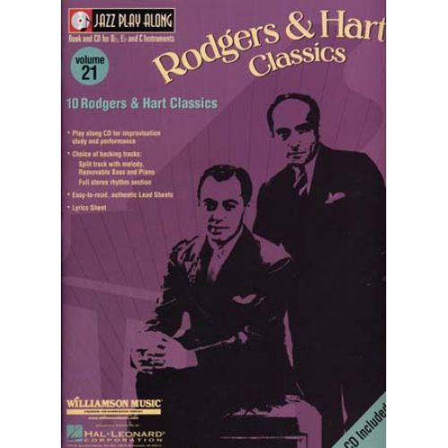 HAL LEONARD JAZZ PLAY ALONG VOL.21 RODGERS & HART BB, EB, C INST. CD