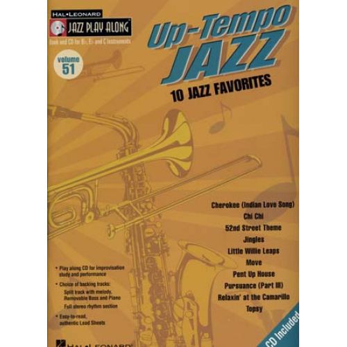 HAL LEONARD JAZZ PLAY ALONG VOL.51 - UP-TEMPO JAZZ - Bb, Eb, C INSTRUMENTS