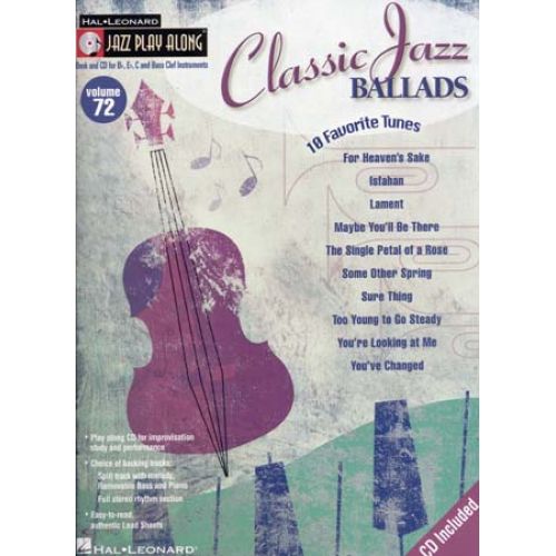 JAZZ PLAY ALONG VOL.72- CLASSIC JAZZ BALLADS + CD - Bb, Eb, C INSTRUMENTS