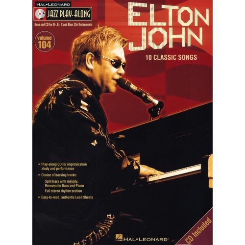 JAZZ PLAY ALONG VOLUME 104 - ELTON JOHN + CD - BASS CLEF INSTRUMENTS