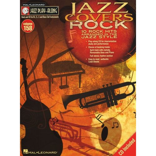 JAZZ PLAY ALONG VOLUME 158 JAZZ COVERS ROCK ALL INSTRUMENTS + CD - BASS CLEF INSTRUMENTS