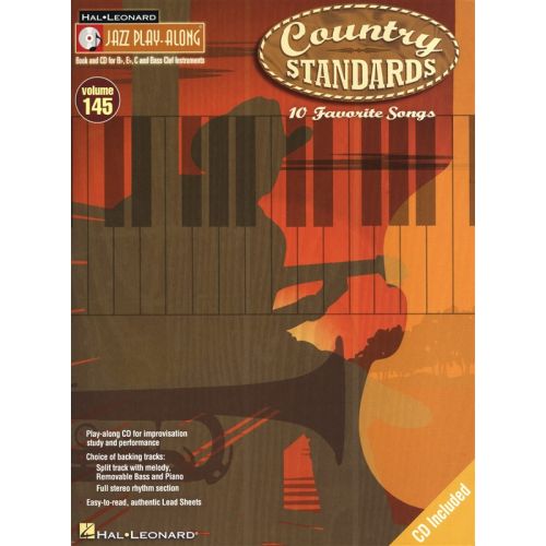 JAZZ PLAY ALONG VOLUME 145 COUNTRY STANDARDS ALL INSTRUMENT + CD - E FLAT INSTRUMENTS