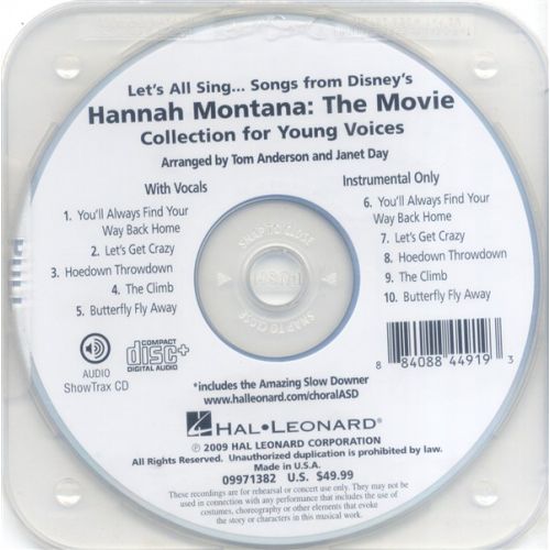 LETS ALL SING HANNAH MONTANA PERFORMANCE ACCOMPANIMENT CD - VOICE