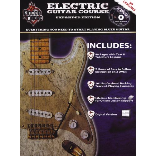 ROCK HOUSE HOUSE OF BLUES ELECTRIC GUITAR COURSE BK/2DVD - GUITAR TAB