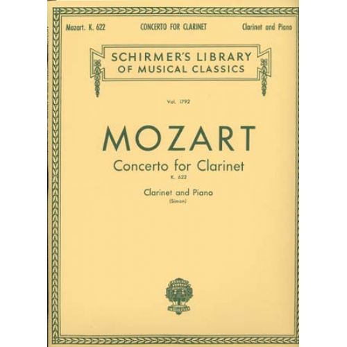HAL LEONARD MOZART - CONCERTO K.622 - CLARINET AND PIANO